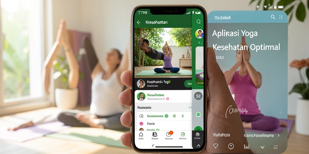Antarmuka aplikasi 77RP saat sesi yoga dengan instruksi jelas.