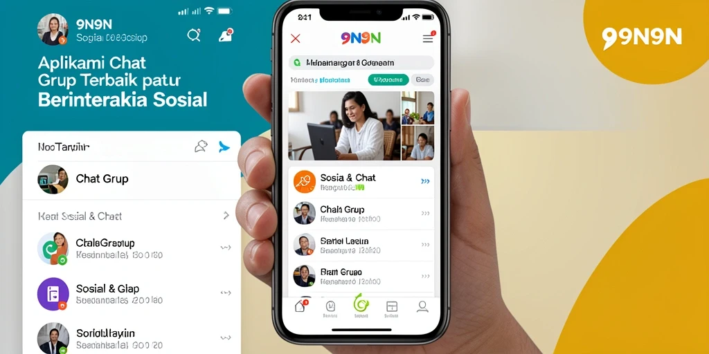 Antarmuka 9N9N yang interaktif untuk Chat Grup.