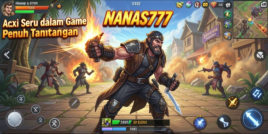 Tampilan antarmuka seru NANAS777 saat menjalankan aksi game.