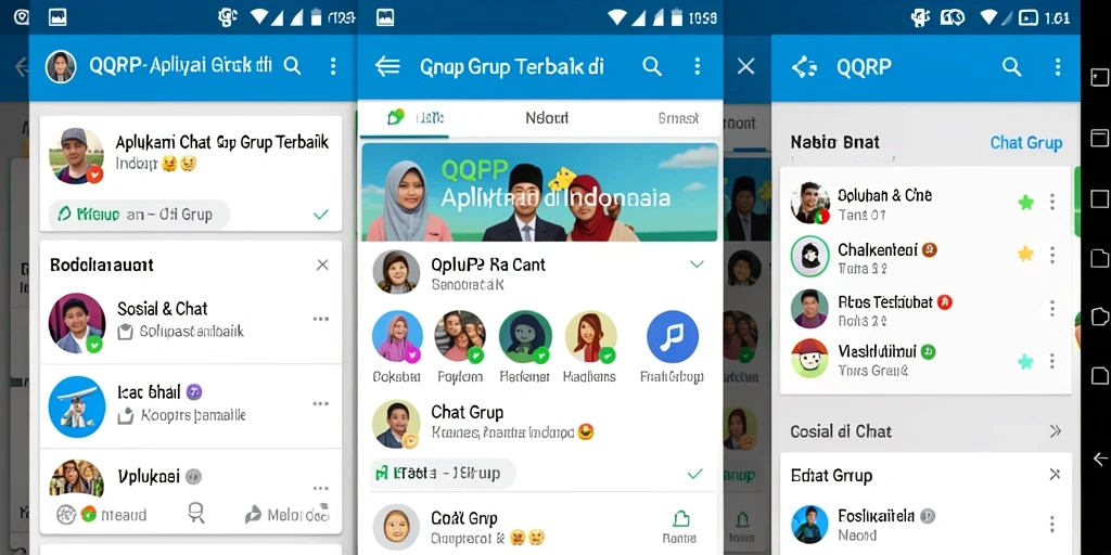 Tampilan antarmuka QQRP yang elegan dan sederhana untuk Chat Grup.