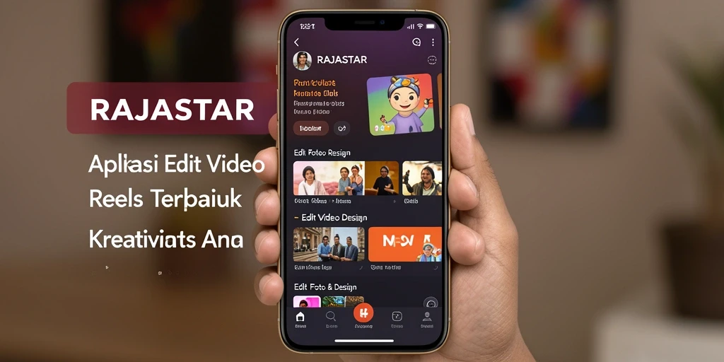 Antarmuka aplikasi RAJASTAR untuk edit video reels yang menarik.