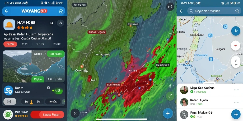 Antarmuka aplikasi WAYANG88 yang menampilkan radar hujan real-time.